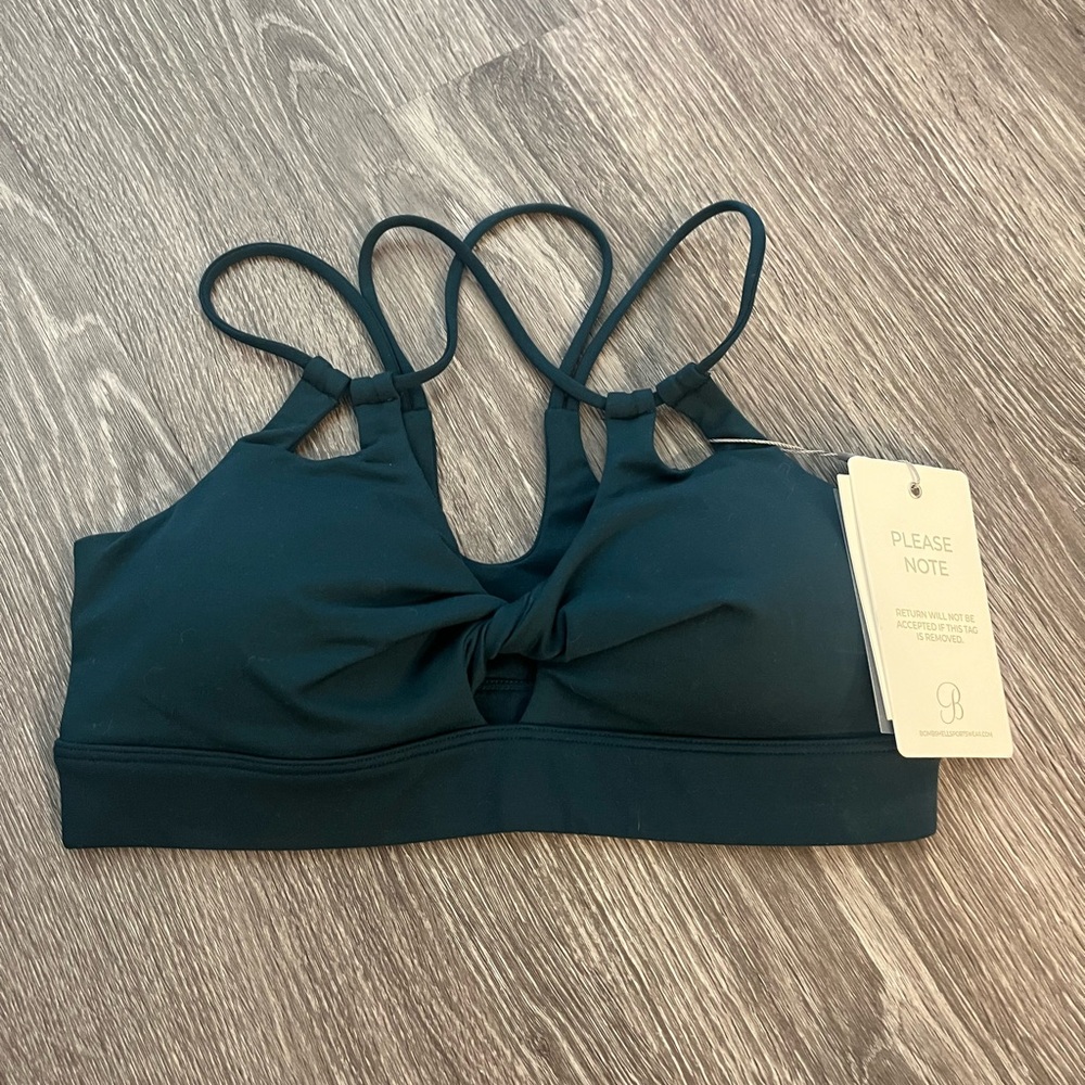 Bombshell Sportswear - Twist Sports Bra in Peacock
